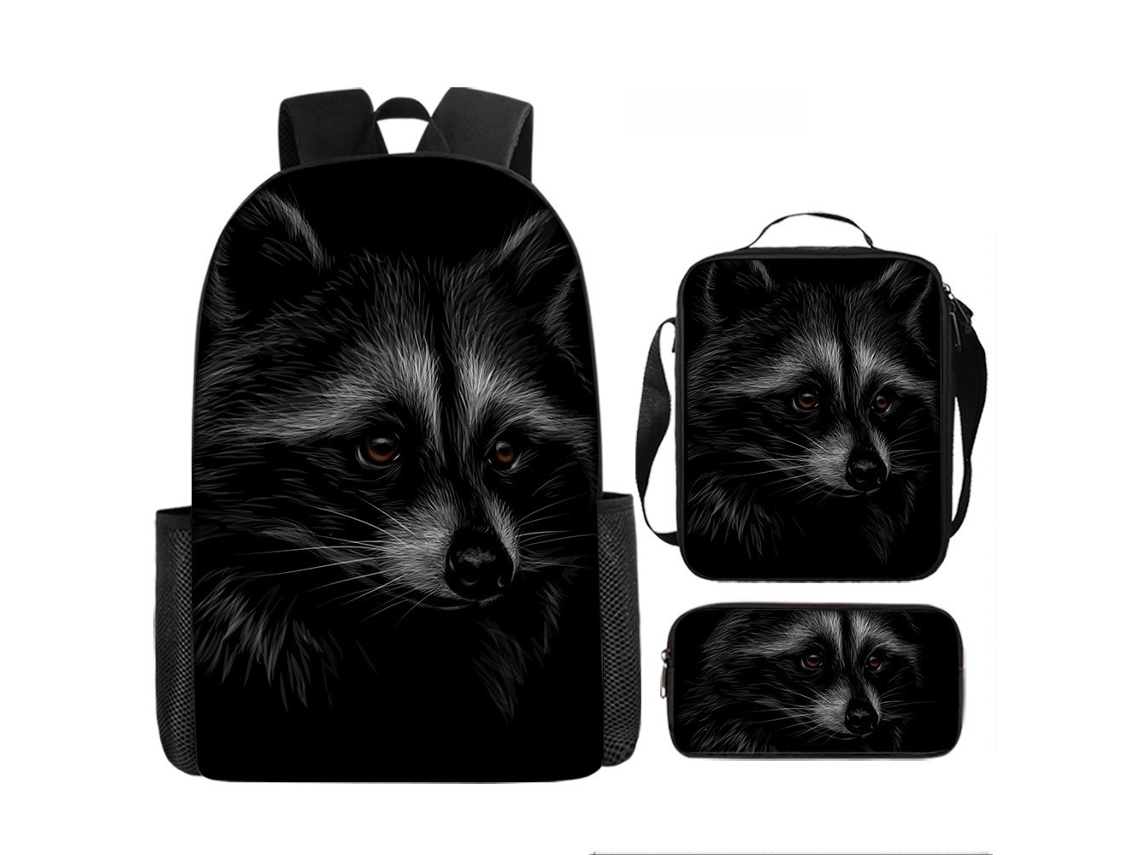 Mochila Escolar 3 Peças Com Estojo E Lancheira, 17 Polegadas, Estilo 21 Tressino