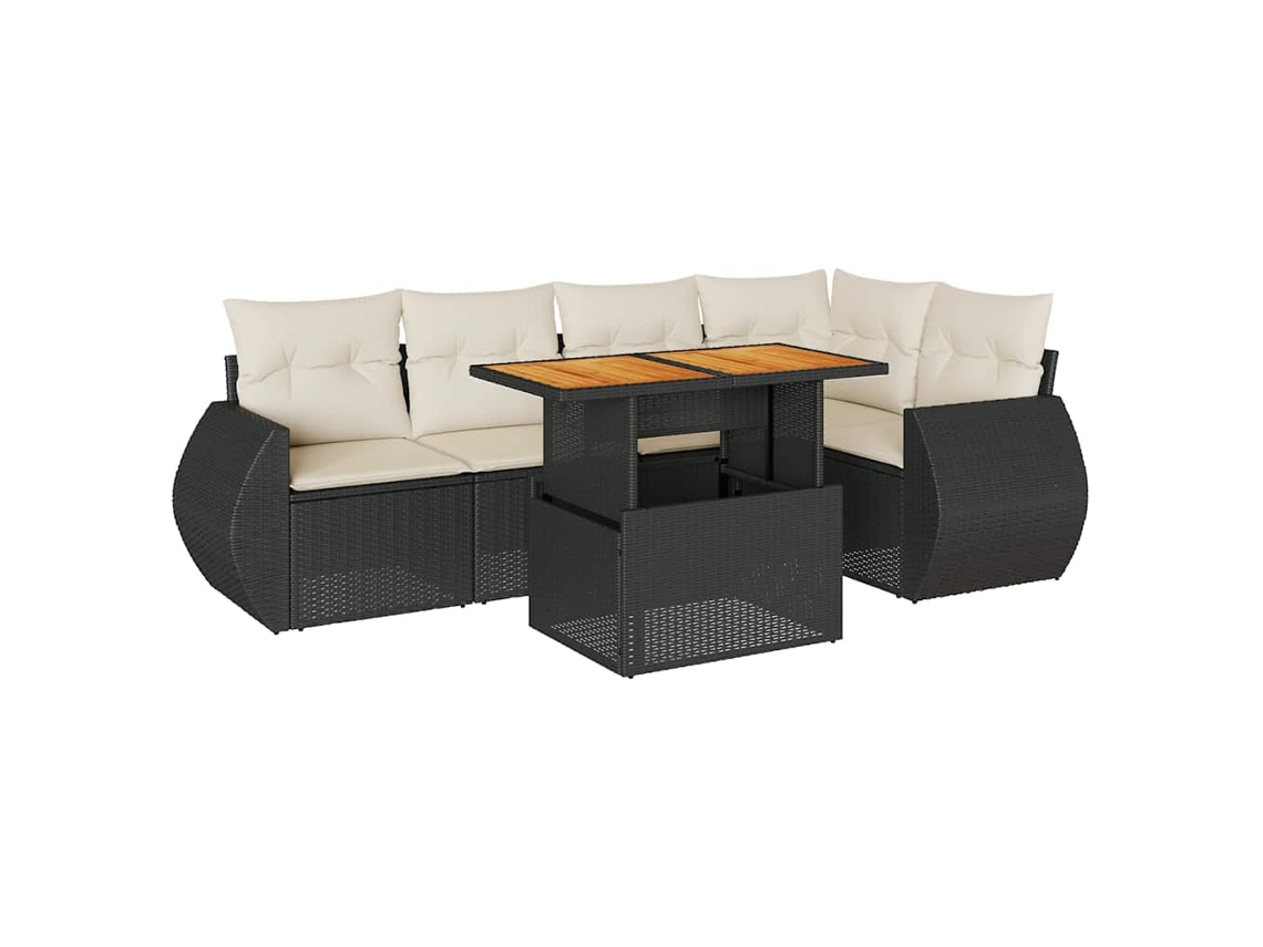 Garden Sofa Set, Garden Sofa Sets Vidaxl Preto Rattan / Vime (n/a)