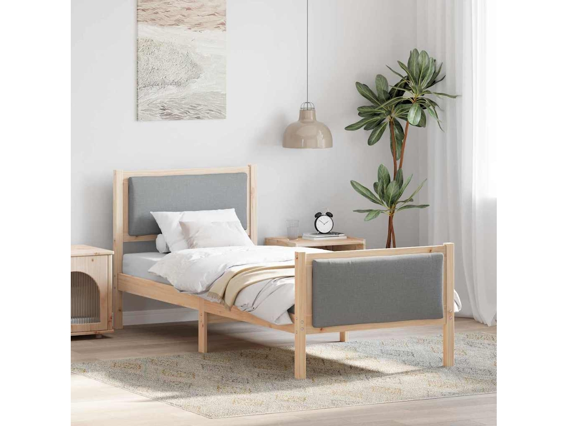 Vidaxl Estrutura Da Cama Cinzento-claro 75 X 190 Cm Tecido