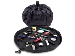 Bolsa organizadora de maquiagem e cosméticos com cordão, bolsa portátil com cordão e bolsos com zíper, alças de maquiagem e muito mais, bolsa D CXC