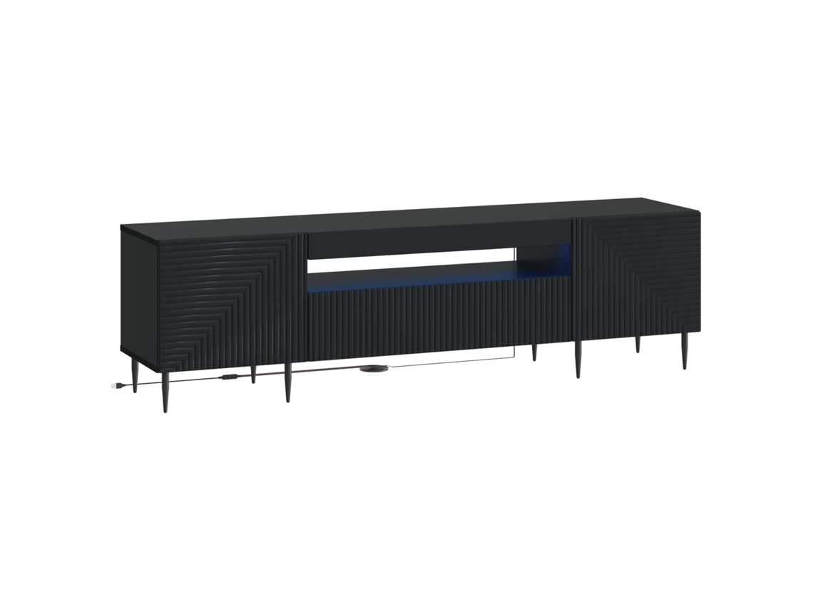 Vidaxl Gabinete De Tv Led Preto Derivados De Madeira