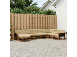 Vidaxl Conjunto De Sofás Para Exterior 8 Pcs Natural E Bege