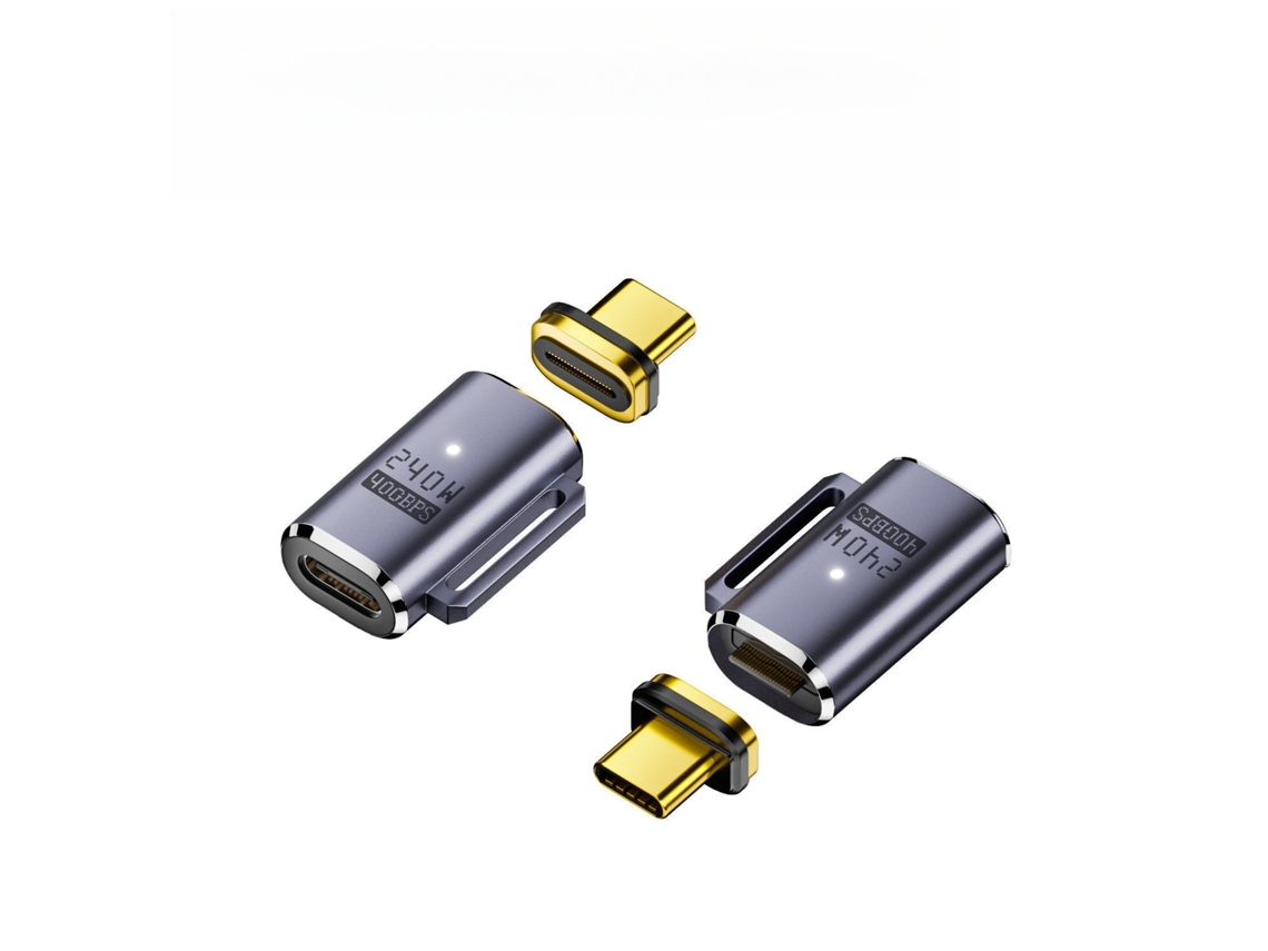 Adaptador Magnético Usb C 2 Unidades, Com 240w Pd3.1 E 40gbps, Vídeo 8k Para Macbook Pro E Ipad Cinza Escuro Hexinyigjly