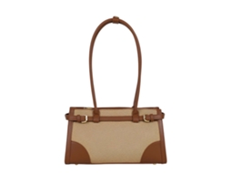 Bolsa De Ombro Feminina Amarante Com Costuras E Cinto Decorativo