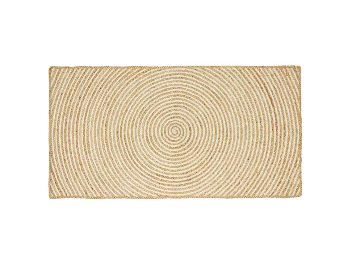 Vidaxl Tapete De Área Branco 80 X 150 Cm Juta