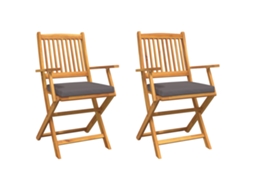 Conjunto 2 Assentos Exteriores Vidaxl Castanho Madeira De Acácia Maciça (49 X 57,5 X 92cm)