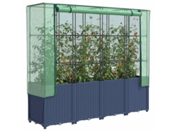 Vidaxl Canteiro Elevado Com Cobertura Para Estufa, Estilo Rattan, 160x40x153 Cm