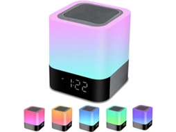 Reloj Despertador Altavoz Bluetooth, Luz Nocturna Rgb Dimmable Altavoz Inalámbrico