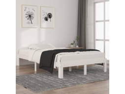 Vidaxl Estrutura De Cama 120x200 Cm Pinho Maciço Branco