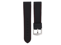 Correa Ajustable De Reloj De Silicona Para Repuesto (líneas Rojas 22mm)