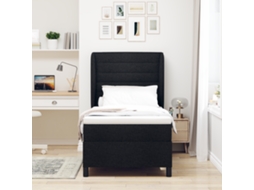 Cama Box Spring Com Colchão - Preto, 90x200 Cm, Tecido