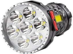 Lanterna Super Brilhante Potente Com 7 Leds, À Prova D Água, Carregamento Rápido Usb E Luz Lateral Ideal Para Camping