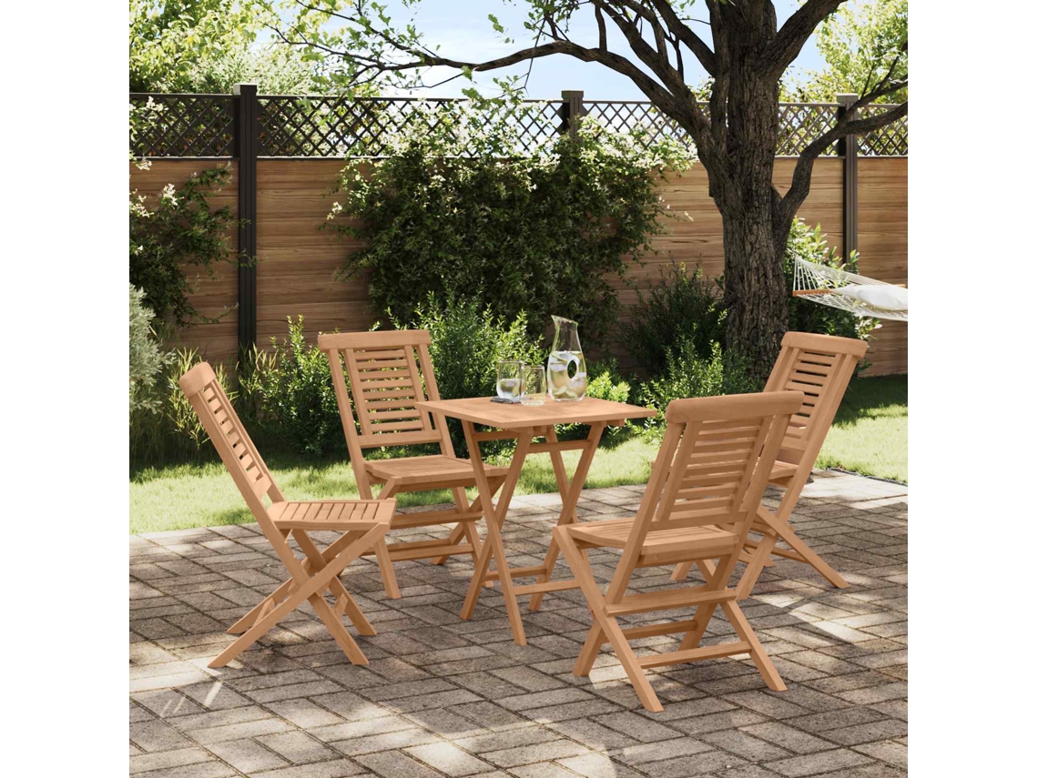 Vidaxl Conjunto De Jardim 3 Unid. Castanho Madeira De Teca Maciça