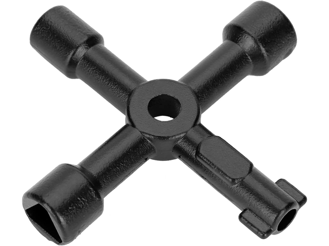 Chave Cruzada Multifuncional De 4 Vias, Em Liga De Zinco, Ideal Para Armários De Elevadores E Válvulas Medidores Água