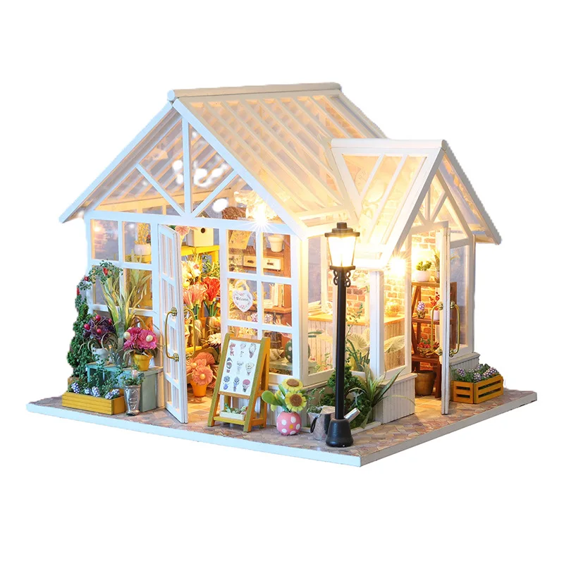 Kit de Mini Casa Faça Você Mesmo, Chalé de Jardim de Madeira para Montar, Modelo Artesanal. MDUG