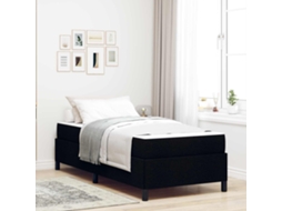 Vidaxl Cama Box Preto 90 X 190 Cm Tecido