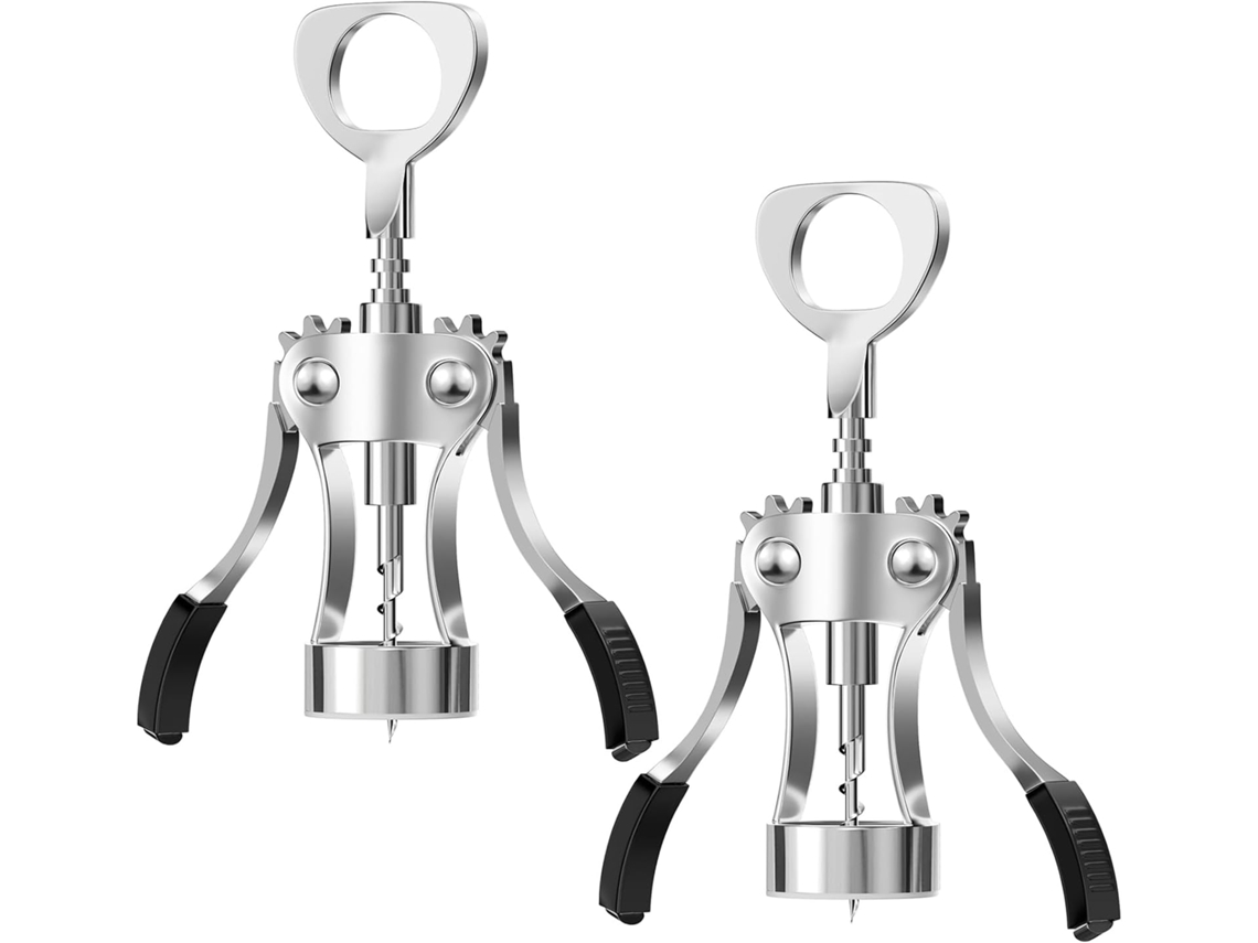 (2 Unidades) Abridor De Garrafas, Garrafas Vinho, Em Liga Zinco Formato Asa, Resistente, Cerveja Para Bartenders-aquaforge