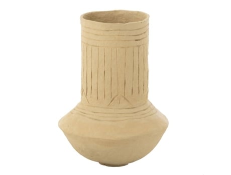 Vaso Decorativo Em Papel Machê Natural Bege 40x40x60 Cm Jline