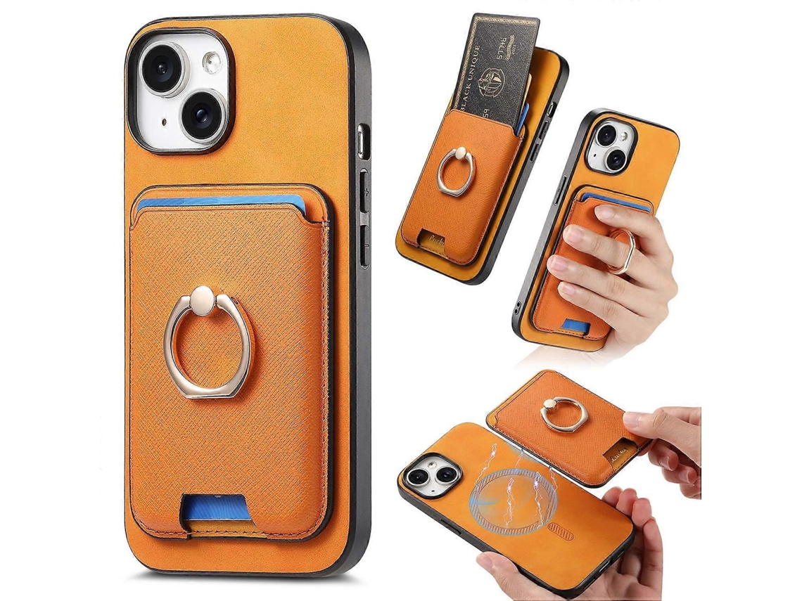 Capa Com Suporte E Compartimento Magnético Removível Para Iphone 14