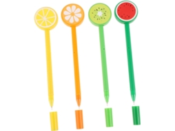 Conjunto De 12 Canetas Em Gel Com Formato Frutas Fofas, Multiuso