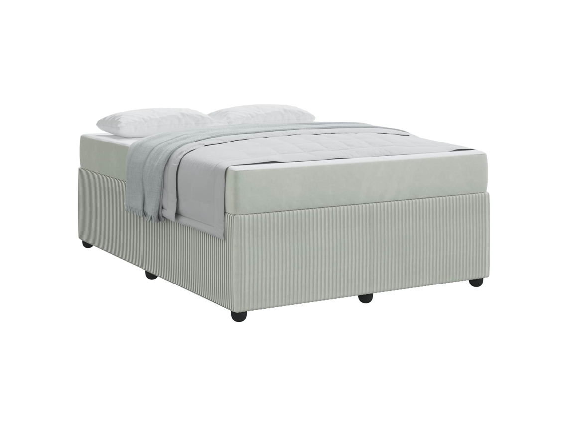 Estrutura da Cama Cinzento claro 140 X 200 Cm Tecido MAISON EXCLUSIVE