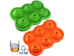 Bandeja De Cubos De Gelo Silicone Grande 2 Unidades Com Tampa Fácil Libertação
