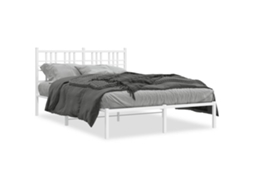 Estrutura de Cama com Cabeceira Metal Branco MAISON EXCLUSIVE 120x200 cm