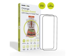 Protetor De Tela Laranja Mobile Origin Para Iphone 15 Plus, 2 Unidades Com Aplicador.