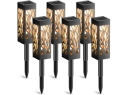 Luzes Solares para Jardim Exterior 6 Lanternas Luz Branca Quente IP65 Nova Line
