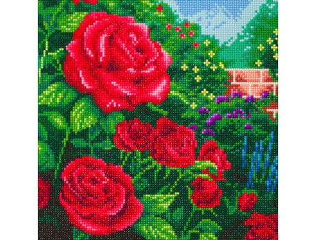 Pintura Diamante Rosas 30 X 30 Cm Youdoit CRYSTAL ART
