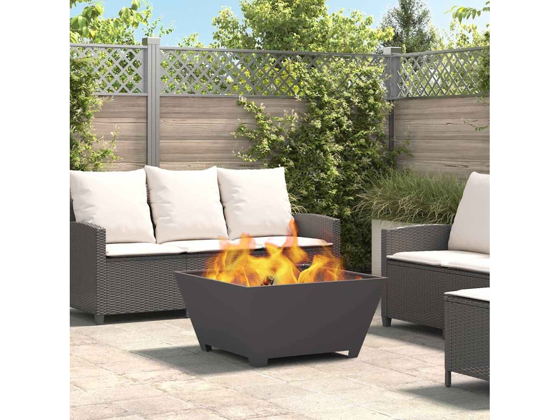 Vidaxl Bowl De Fogo Preto 80 X 80 X 40 Cm Aço Corten