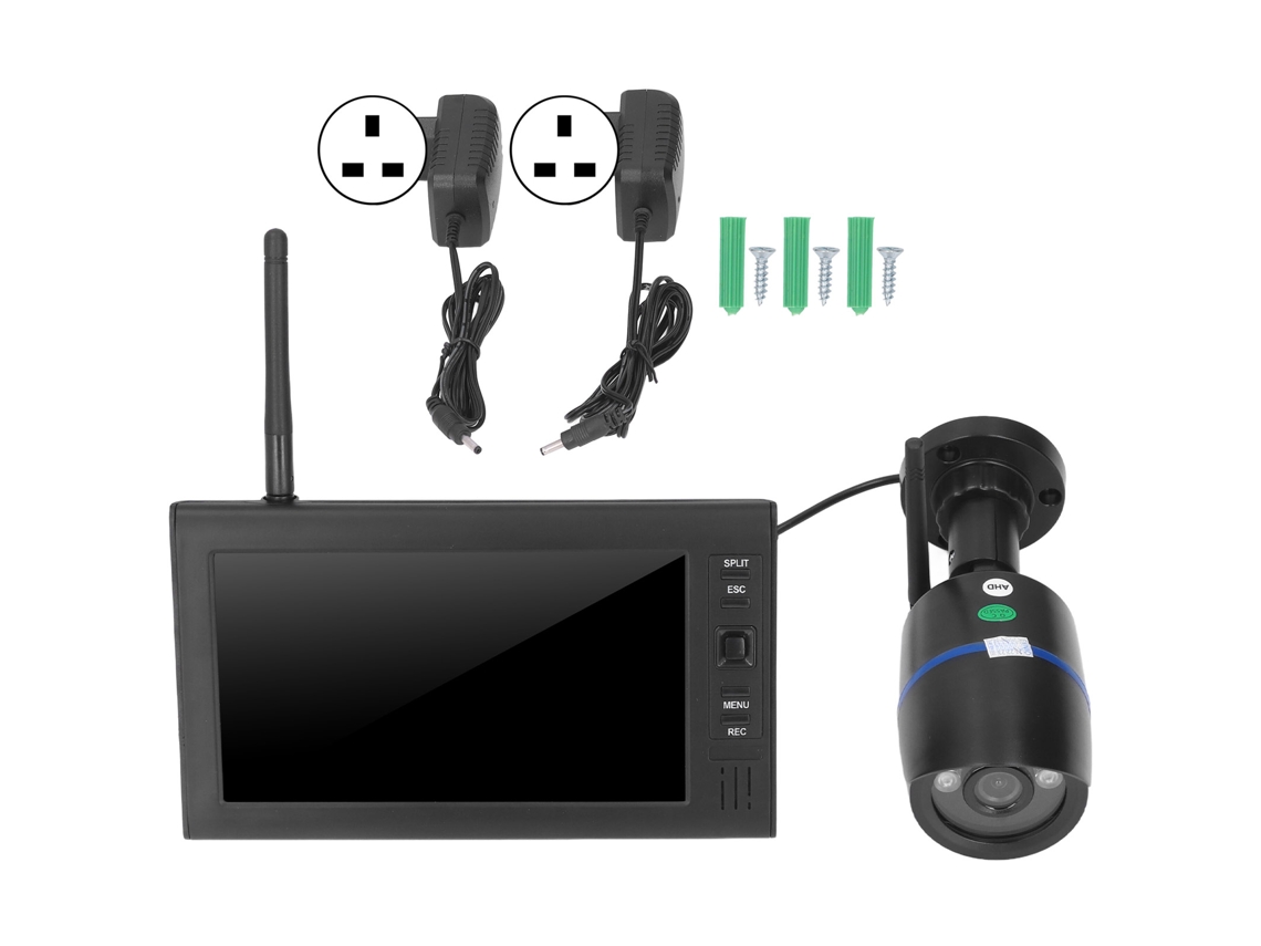 Câmera infravermelha HD 720P de 7 polegadas, câmera de vigilância sem fio DVR de 4 canais, câmera de vídeo doméstica 100-240 V