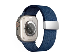 Bracelete Butterfly em Aço e Couro para Apple Watch 44/45/46/49mm Ouro Rosa + Preto XIAOMOYU
