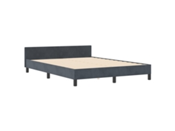 Conjunto 1 Cama Moderna Vidaxl Cinzento Veludo (140 X 190 Cm)