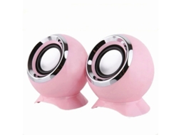 Yizhood Mini Caixa de Som Portátil de Mesa para Graves Caixa de Som Pequena Rosa