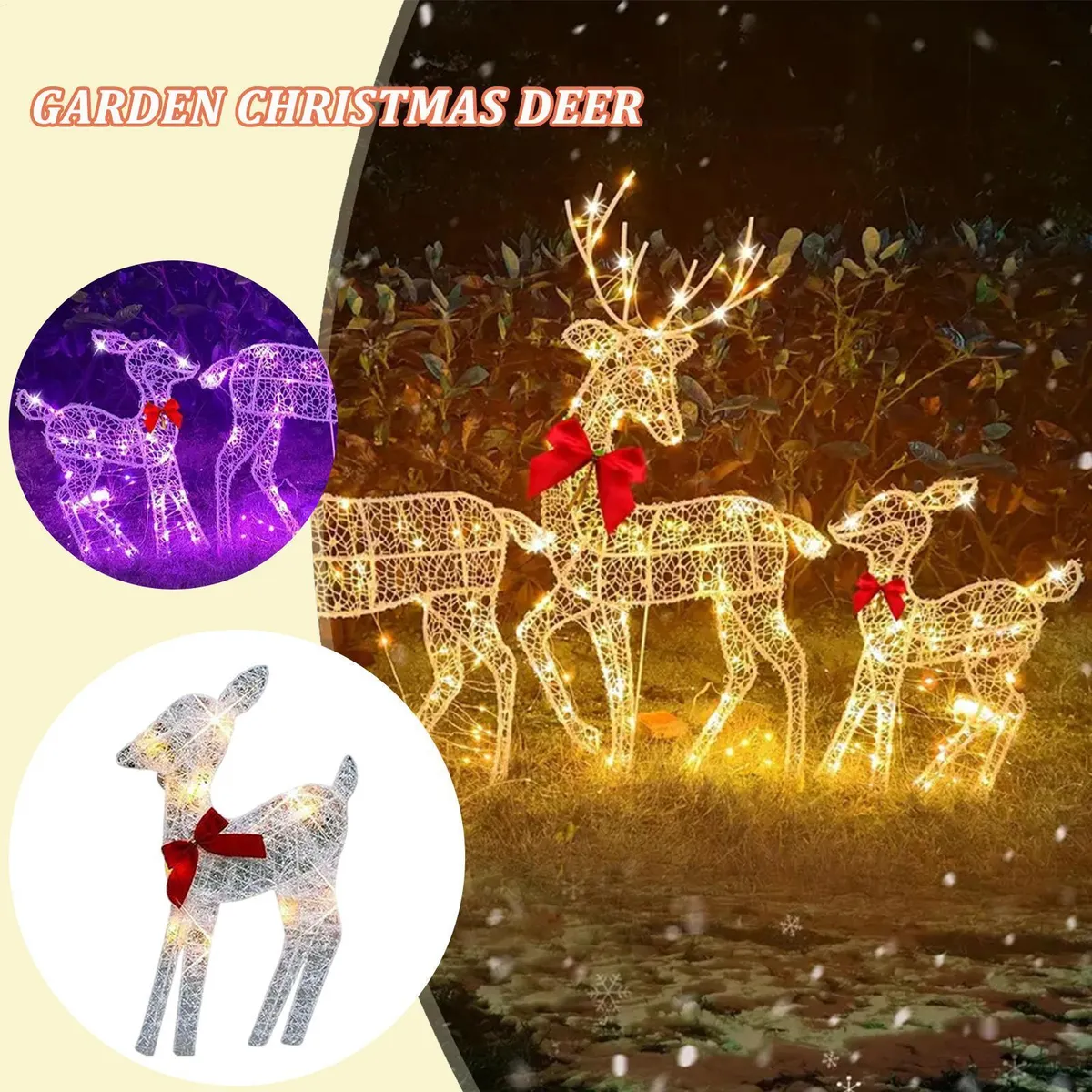 Natal ao ar livre com renas iluminadas - Vayotoy