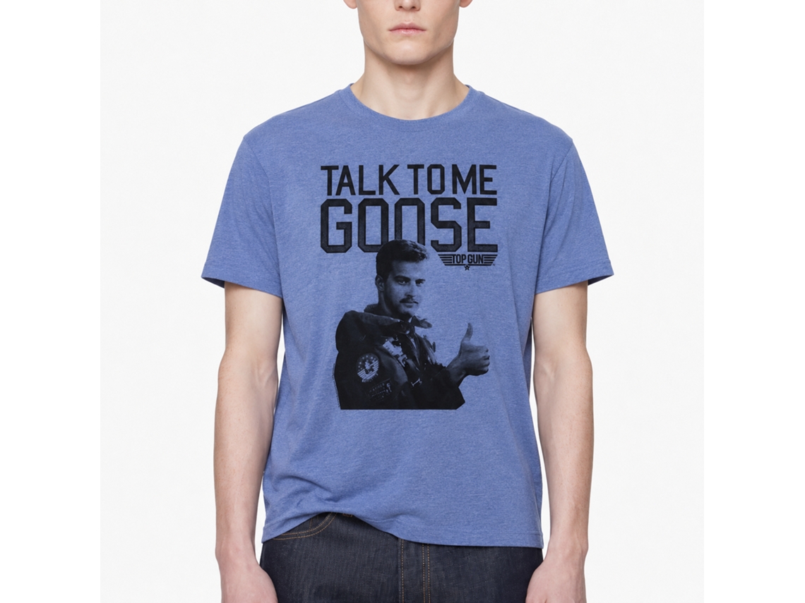 Rockinstone Top Gun Movie Talk To Me Heather Light Blue Adult T-shirt Size:xxxl