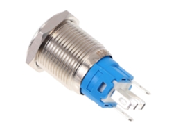 Botão De Pressão De Liga De Alumínio À Prova D'água Ip67 De 16 Mm Com Luz Led Vermelha.
