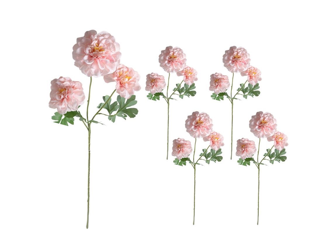 Laxiscreed Ramos De Géranium Artificial Com 3 Cabeças E Cor Rosa Para Decoração