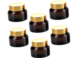 De 6 Potes De Vidro De 50ml Com Tampas Herméticas, Recipientes Cosméticos Duráveis Para Cremes.