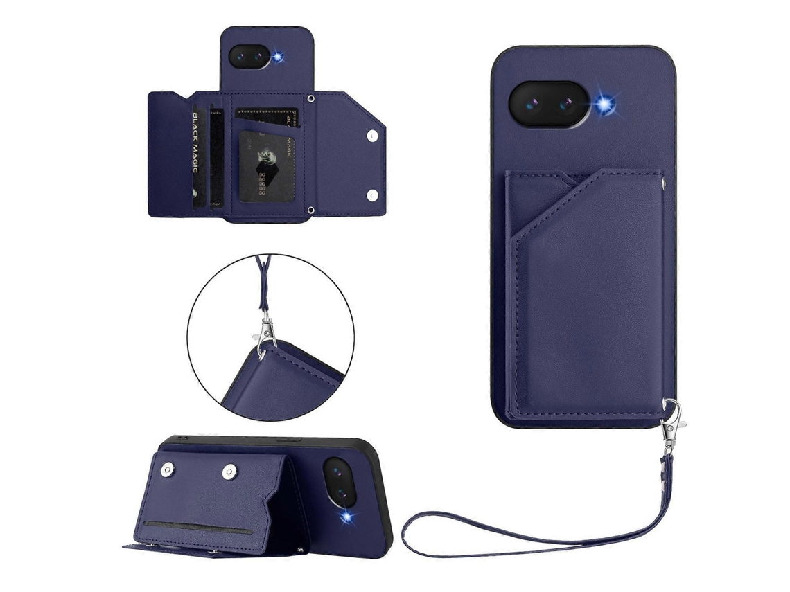 Capa Com Suporte Para Cartão E Alça De Pulso Para Google Pixel 9a
