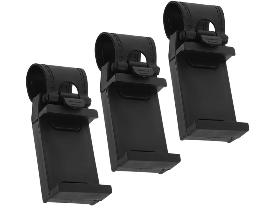 Conjunto De 3 Suportes Para Celular Para Carro, Clipe Ajustável De Plástico Preto, Seguro
