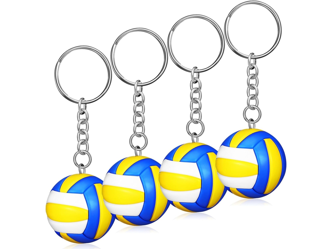 Conjunto De 4 Chaveiros Com Pingentes De Vôlei Para Chaves E Lembrancinhas Decorativas.