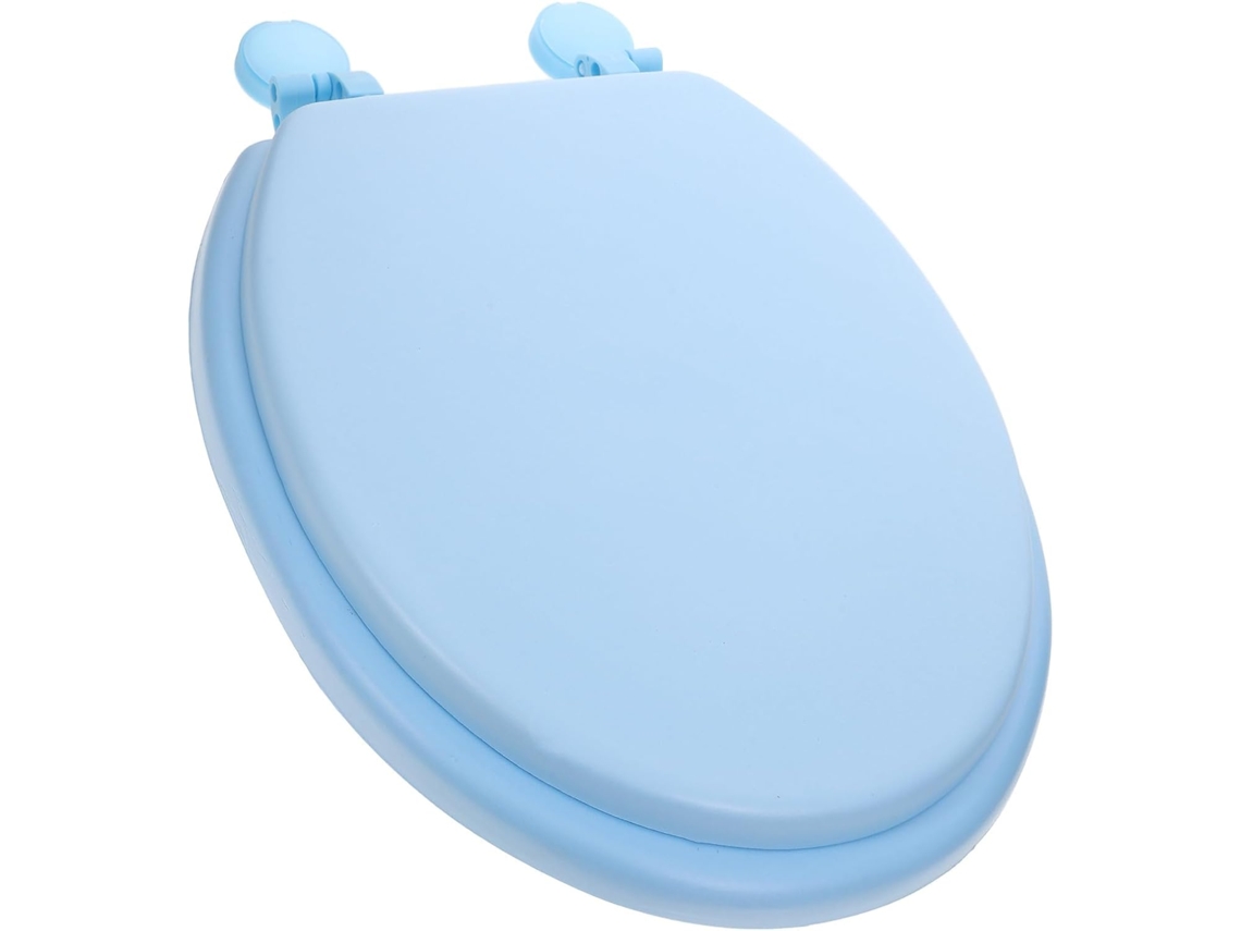 Assento Sanitário Transparente Com Espuma Acolchoada, Azul, Fácil Instalação.