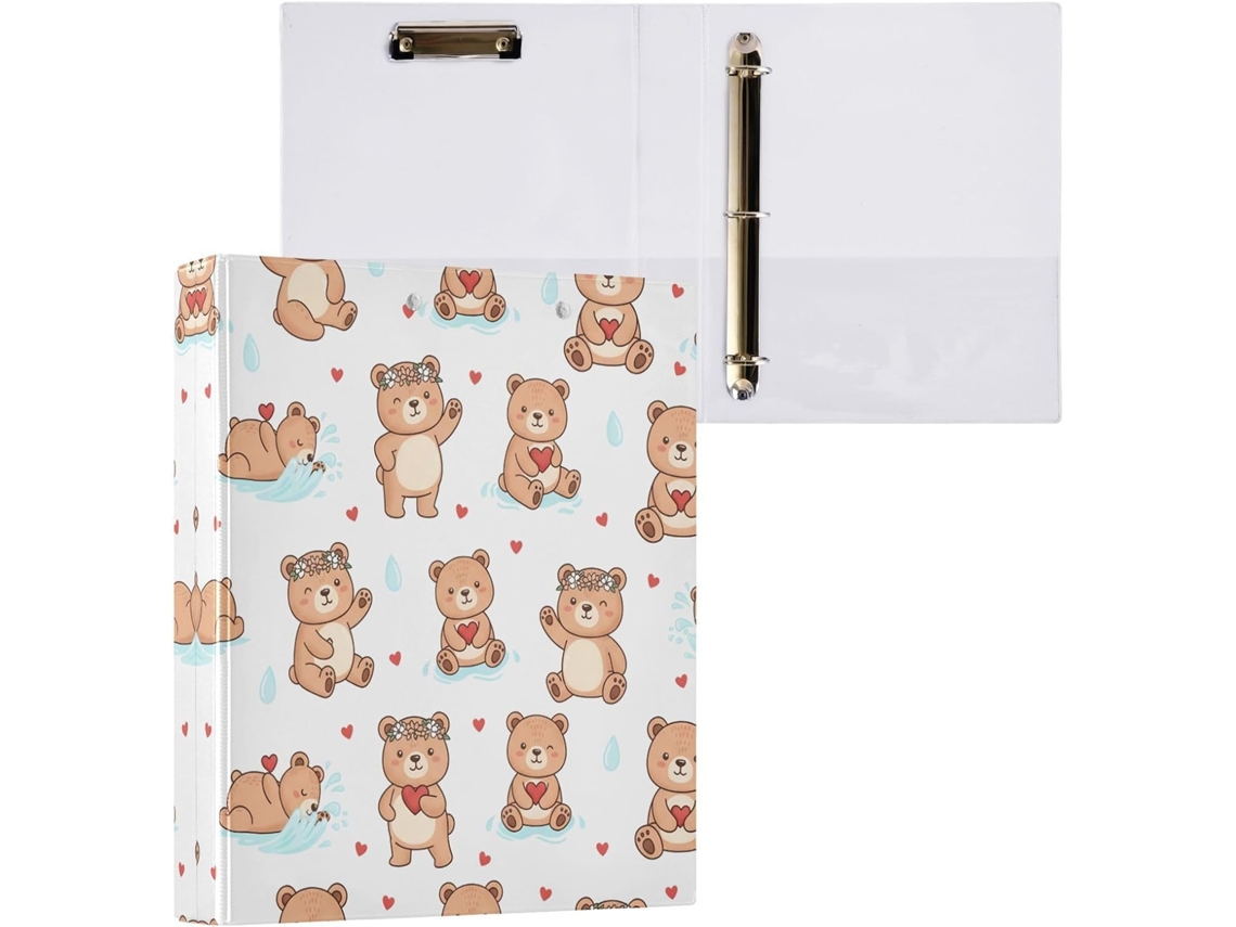 Pasta de 3 Argolas para Tamanho Carta , Organizador Redondas com Prancheta, Prancheta Materiai (27,9 X 21,6 Cm)