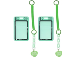 Lurelia Porta-cartões Vertical Com Chaveiro Em Plástico E Acrílico Verde