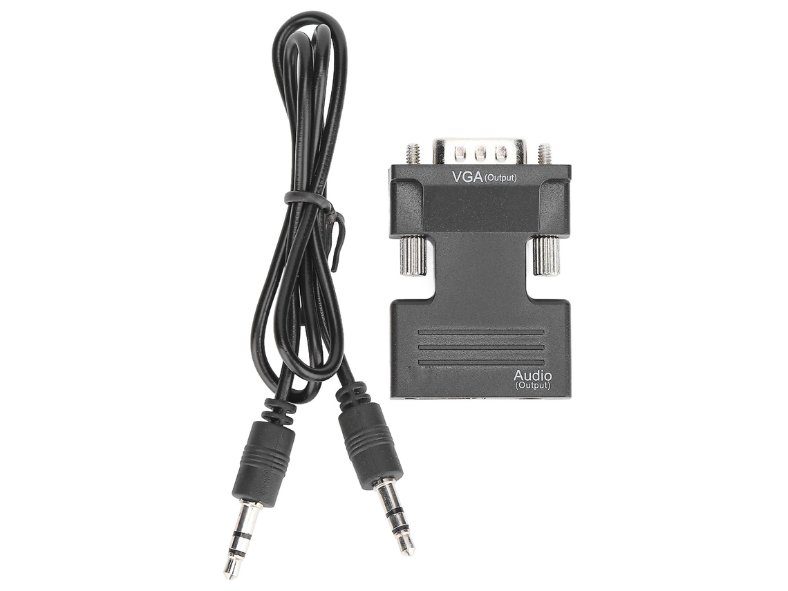 Conversor de interface multimídia HD Slowmoose fêmea para VGA macho com cabo de áudio de 3,5 mm para laptop, PC e monitor