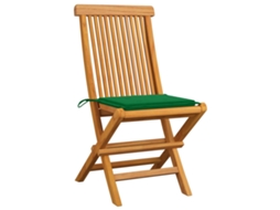 Maison Exclusive - Cadeiras De Jardim C/ Almofadões Verdes 8 Pcs Teca Maciça