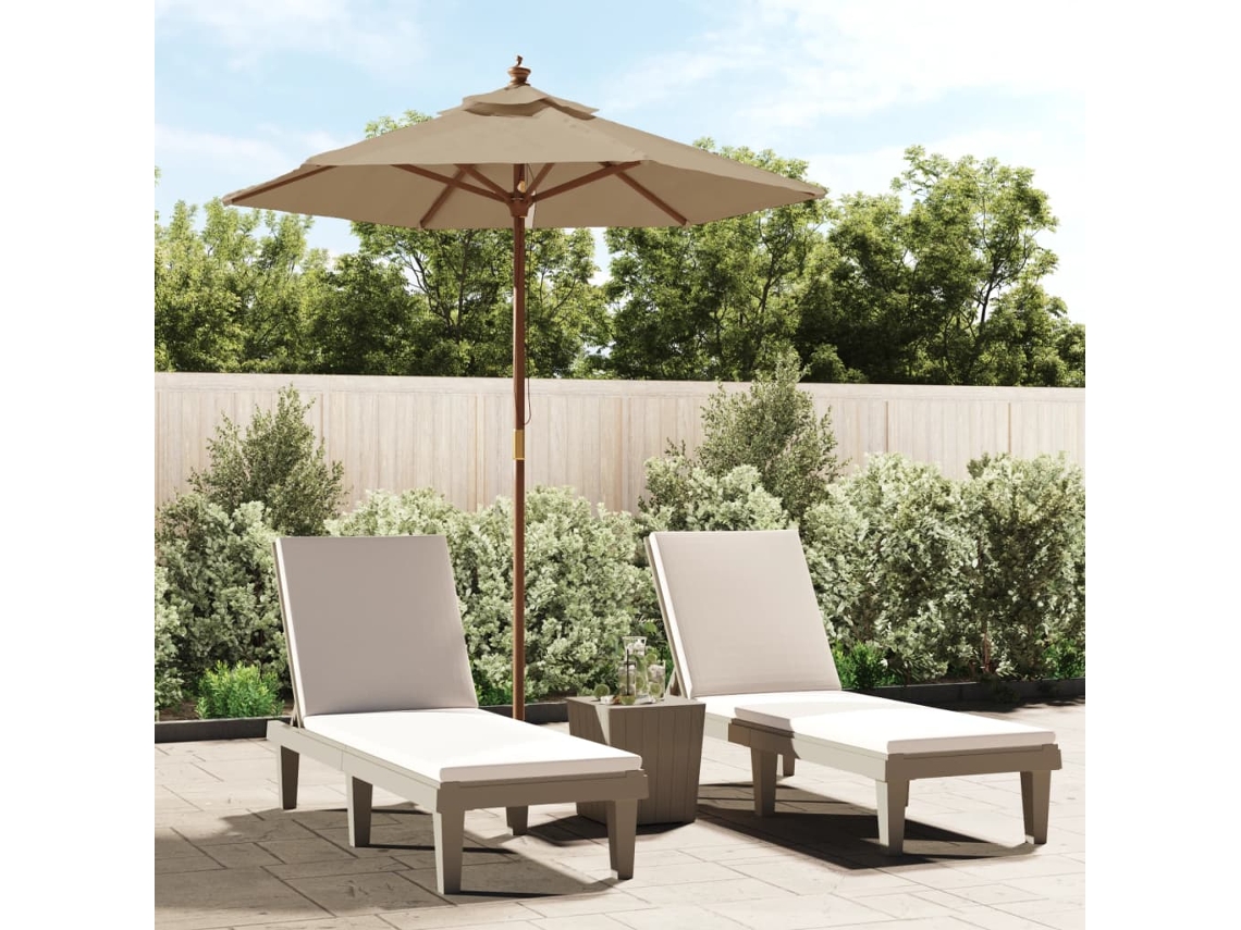 Guarda Sol Jardim C/ Poste Madeira 196x231 Cm Cinza Marrom Dkd Home Decor