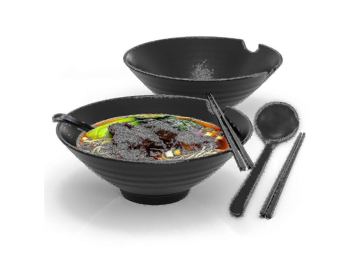 Conjunto De 6 Tigelas Para Ramen Com Capacidade De 1000 Ml - Conjunto Tradicional De Louça Japonesa Com Pauzinhos